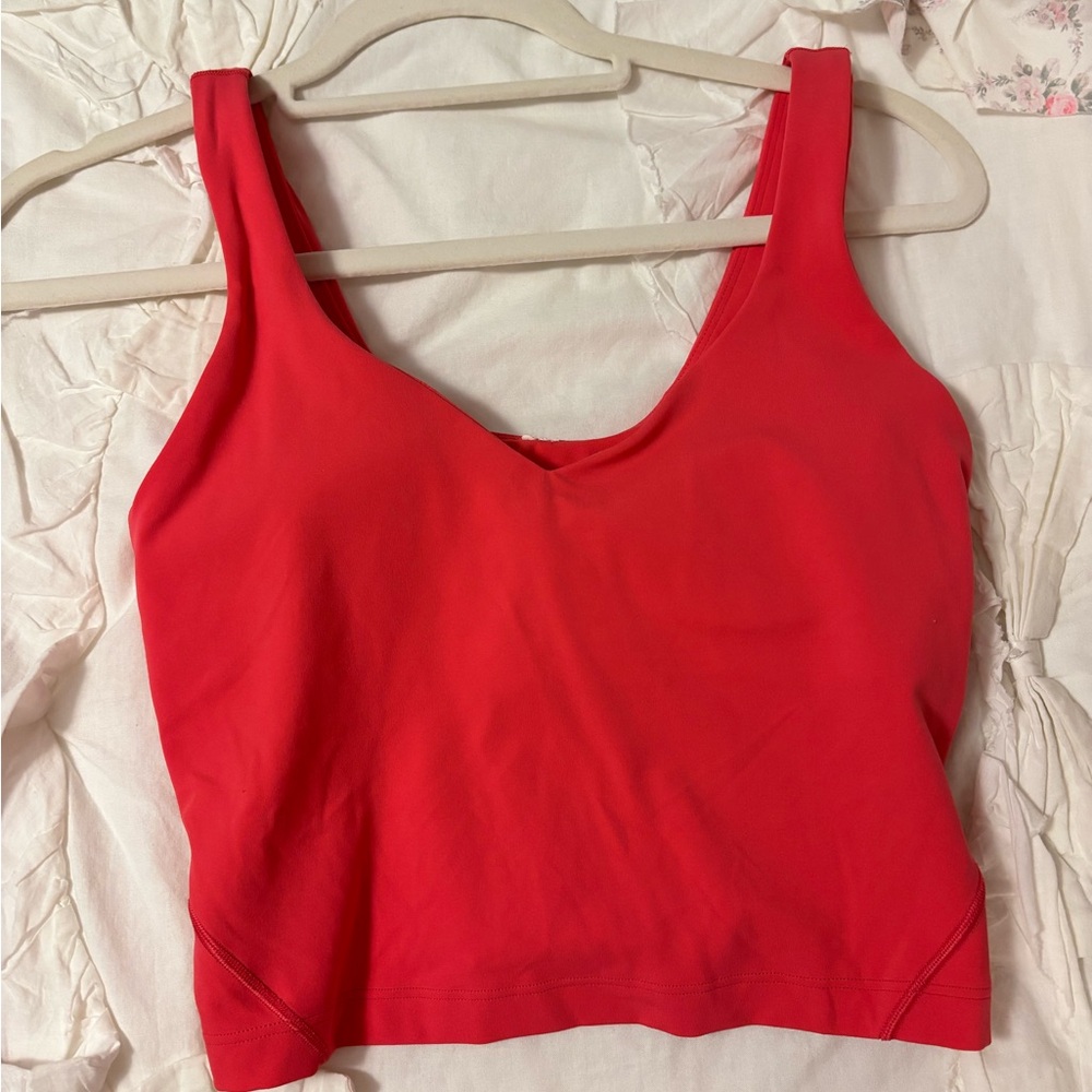 lululemon athletica Red Scoop Neck Tank Top